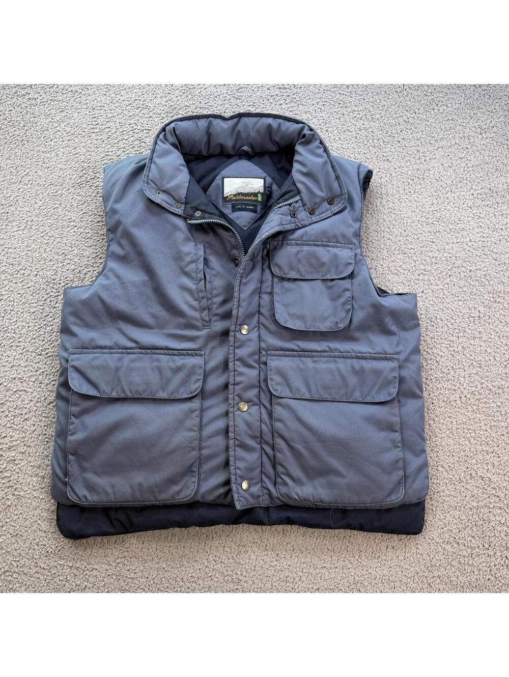 Vintage 90s Fieldmaster Down Vest Blue Outdoor Hiking Gorpcore Utility Puffer L